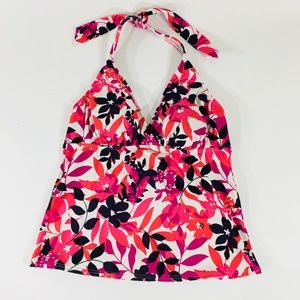 Lands End Women's Pink Floral Tankini Top Size 8